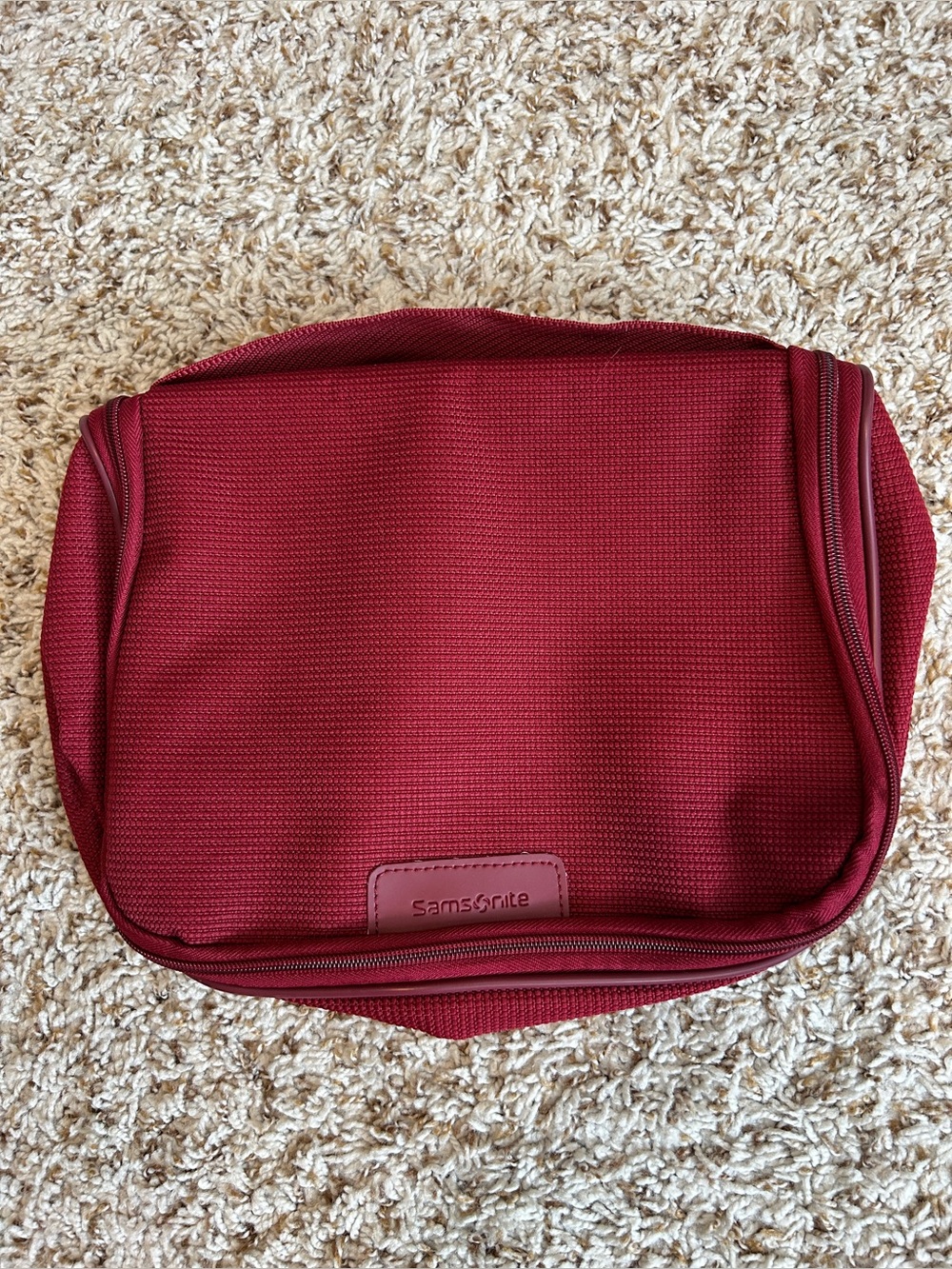 Samsonite Red Cosmetic Toiletry Travel Bag Dopp Kit Unisex